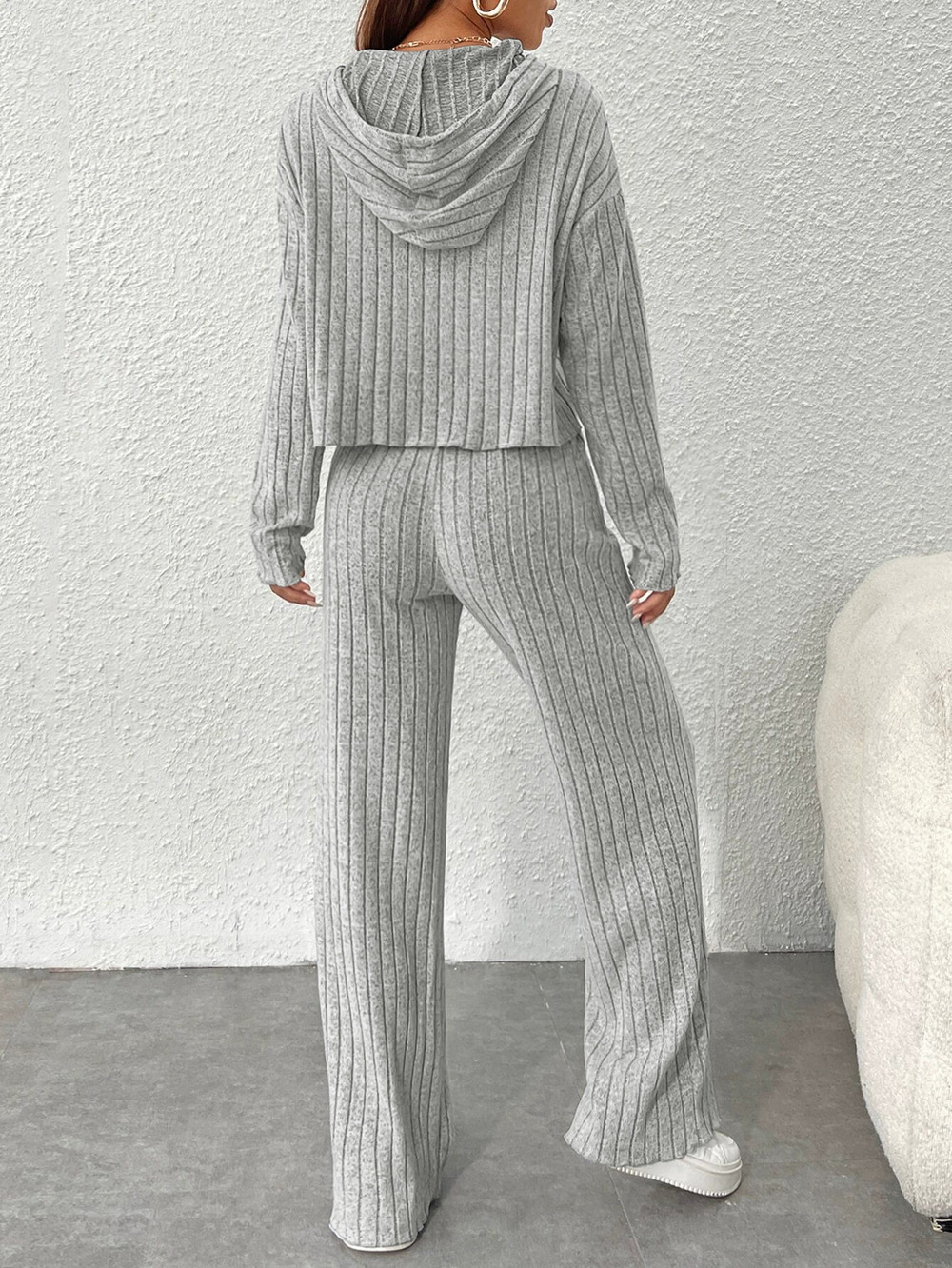 ZARA Simple Relaxed Hooded Loungewear 2-Piece Set Spring Summer Solid Color - Picture 2 of 6